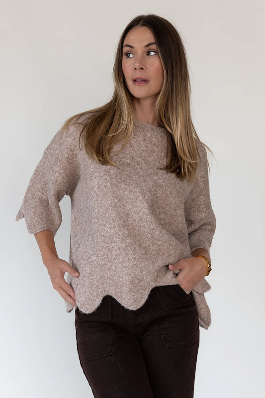 Amber | Beige Knit Sweater